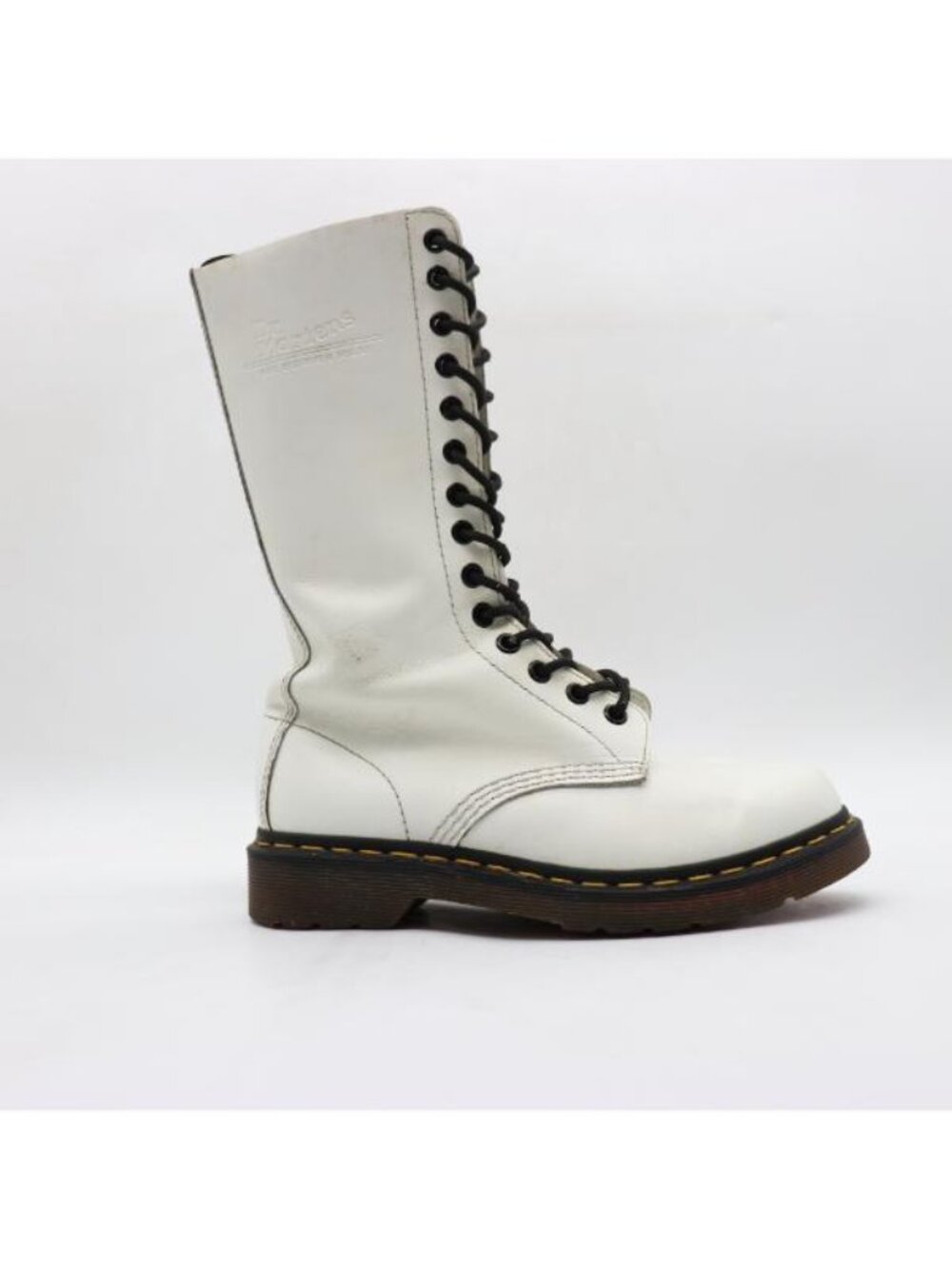 Dr. Martens 1914 Women's Size 6 Smooth Leather 14 Eye Tall White Boots